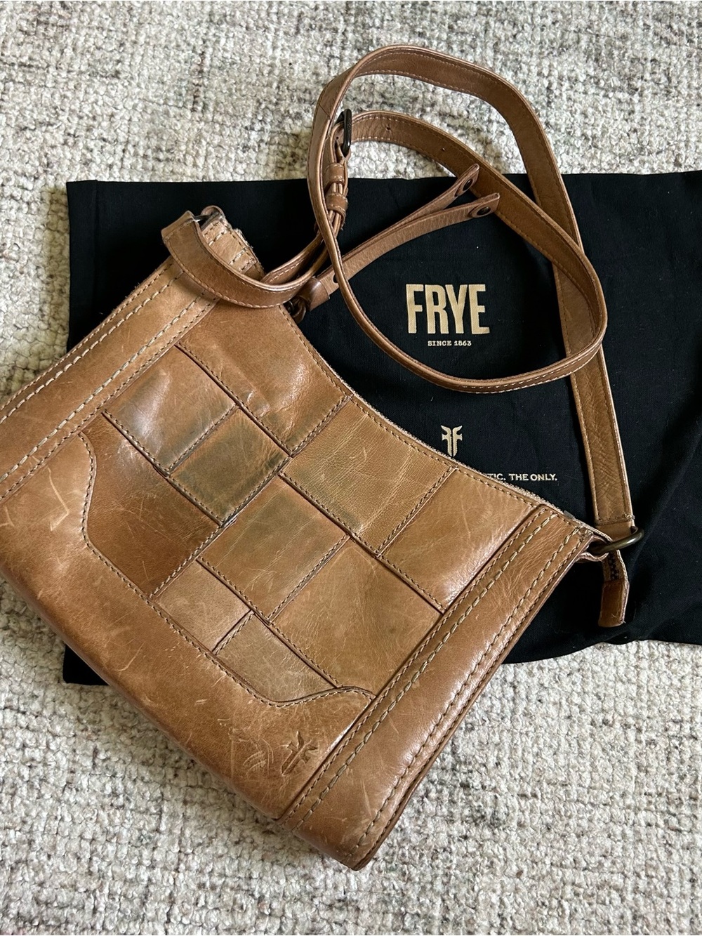 FRYE Woven Leather Crossbody Bag